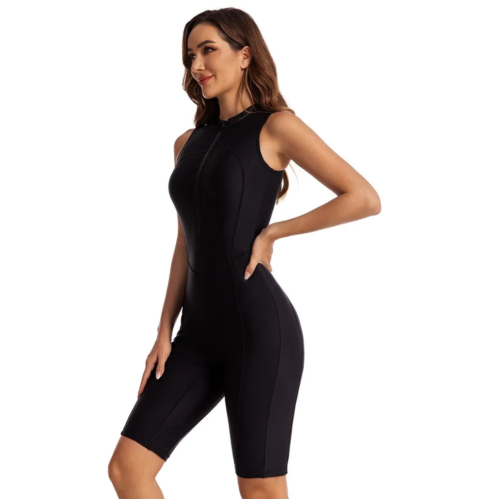 New Women'S Swimsuit Fashions Sleeveless Style Surfing Suit Female One Piece Bathing Suit Woman Swimwear Beachwear