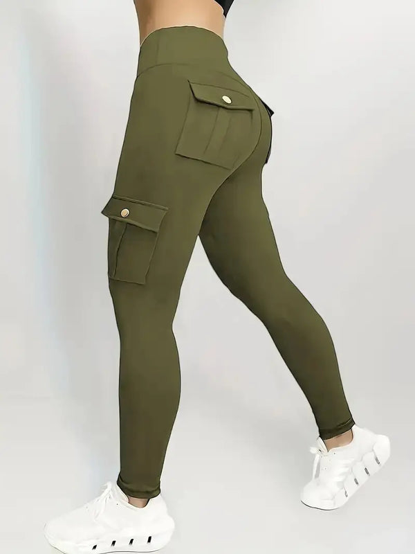 Women'S High-Waisted Pockets Gym Leggings – Stylish and Comfortable Stretch Fitness Pants for Outdoor and Athletic Activities