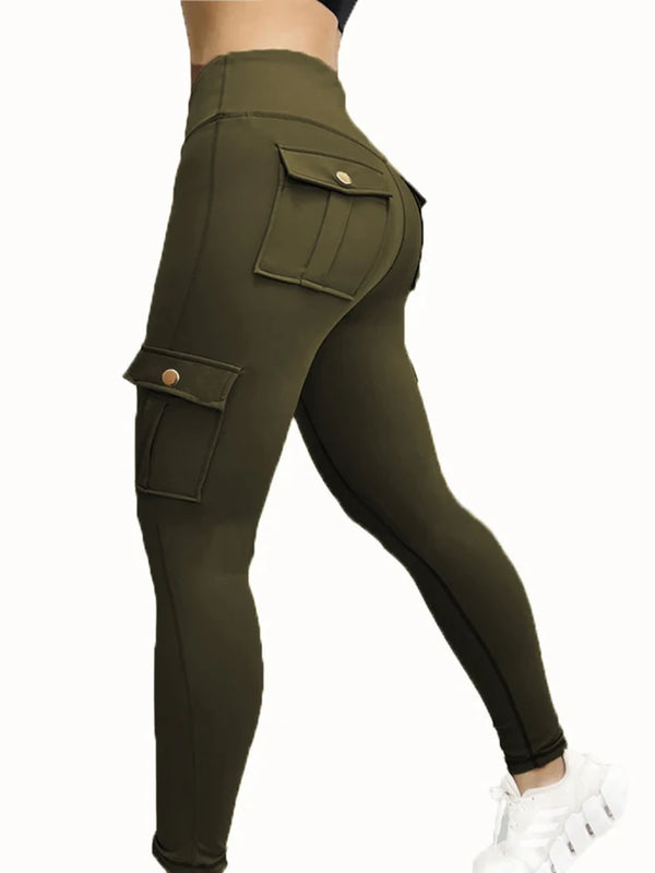 Women'S High-Waisted Pockets Gym Leggings – Stylish and Comfortable Stretch Fitness Pants for Outdoor and Athletic Activities