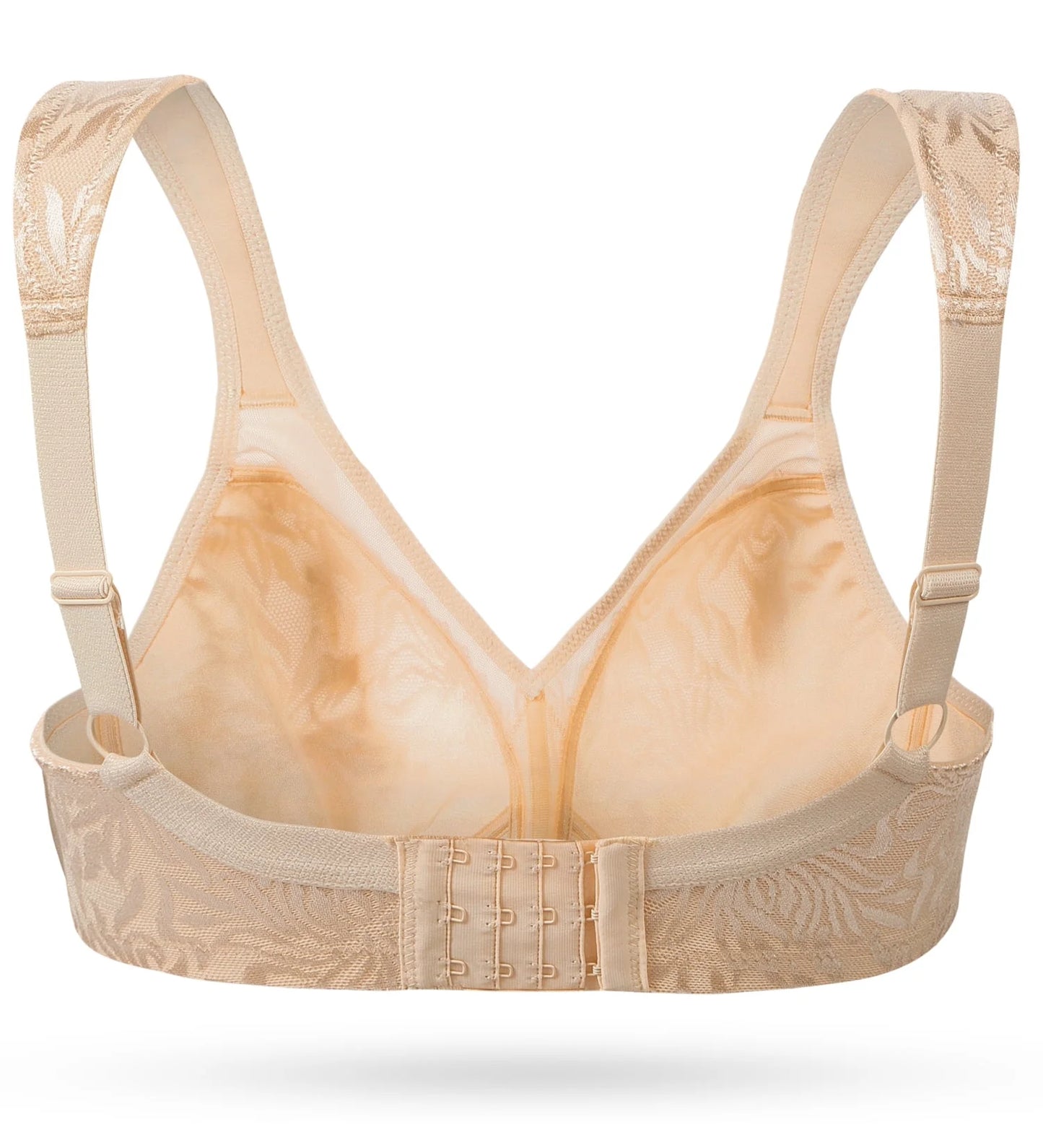 Women'S Full Coverage plus Size Bra Non Padded Wireless Minimizer Bra, Dark Nude 46H